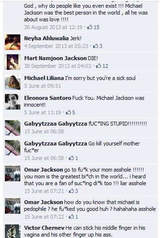 Vile MJ Fan Comments